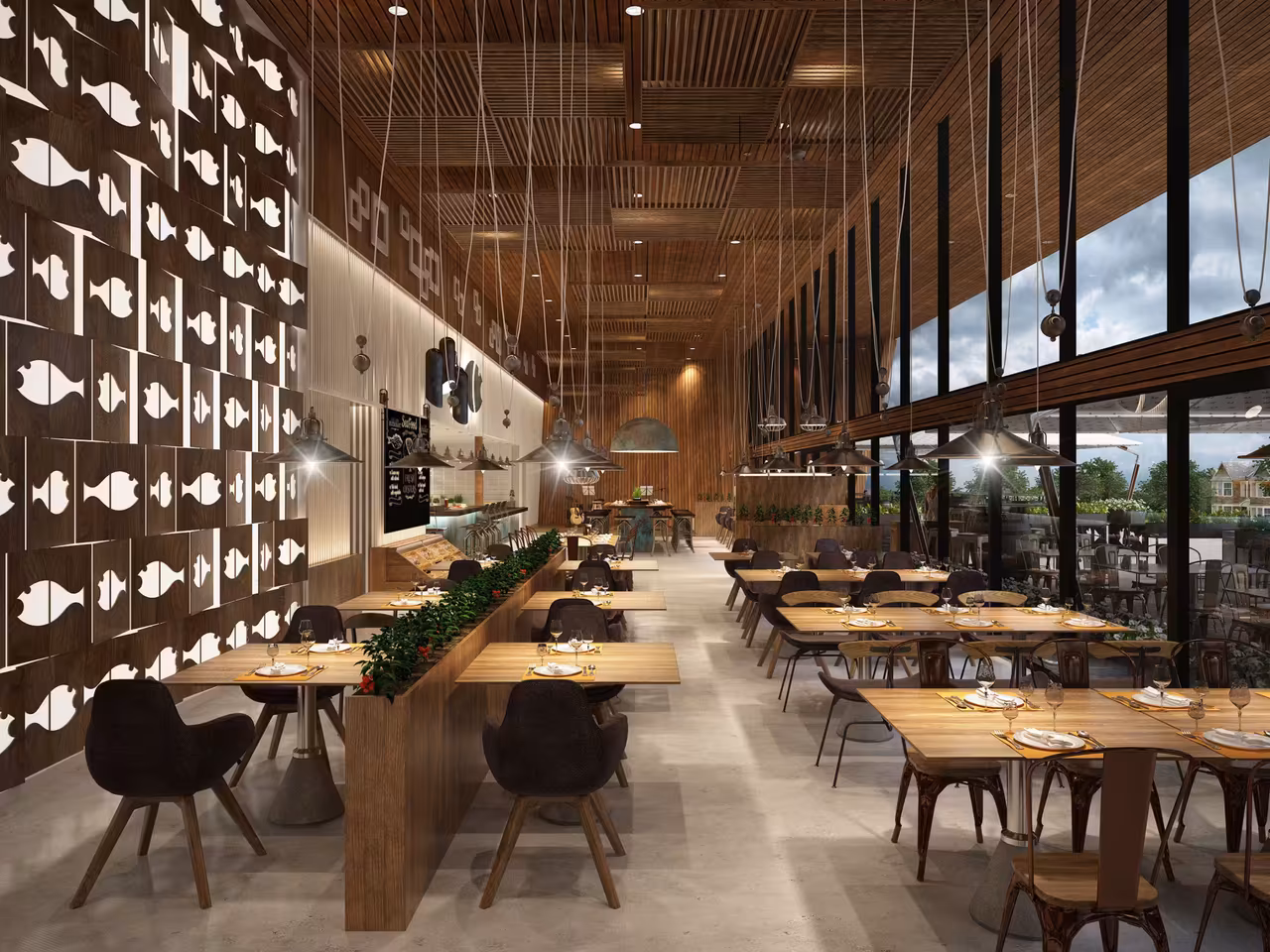 3D-Raumkonzept für ein Restaurant