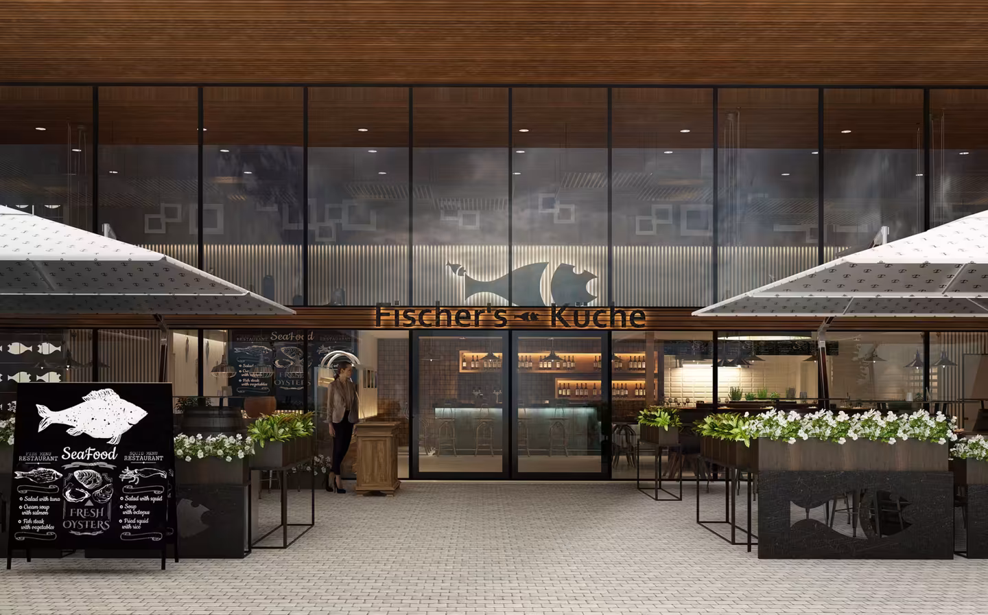 3D-Raumkonzept für ein Restaurant