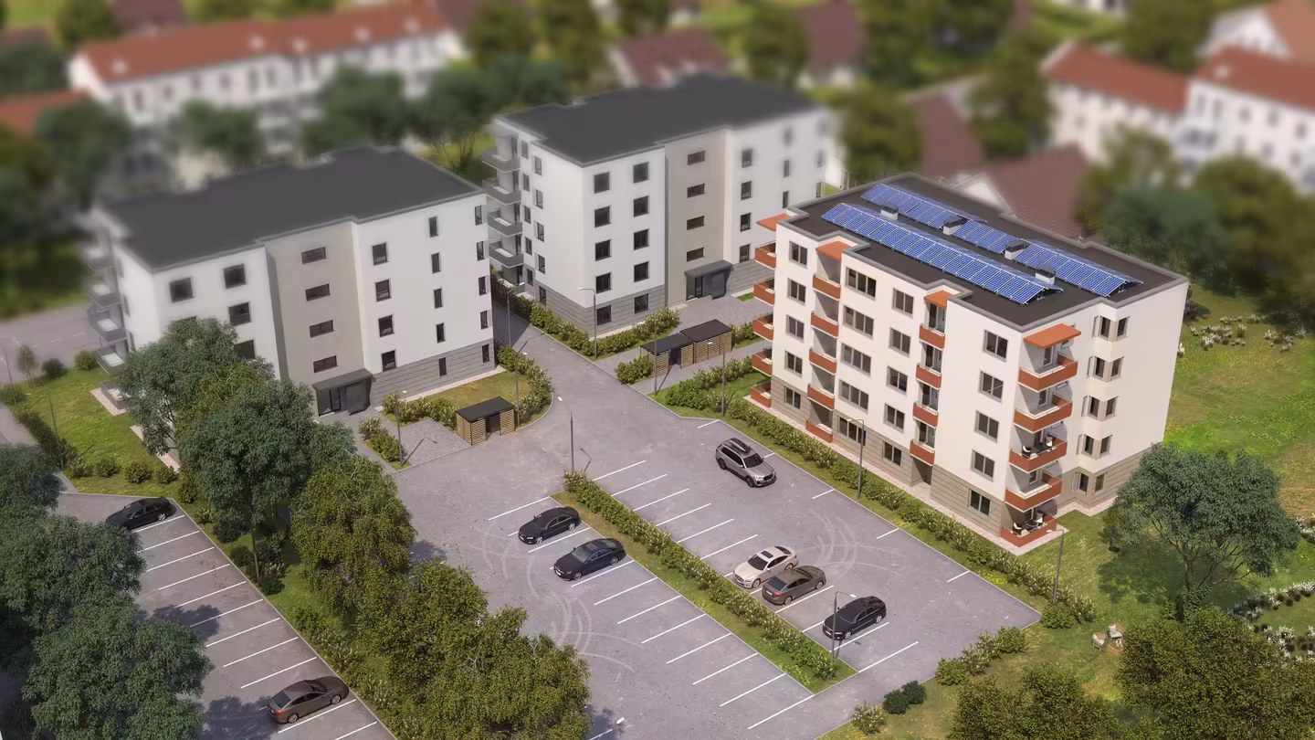 3D-Rendering für Architektur - Vogelperspektive
