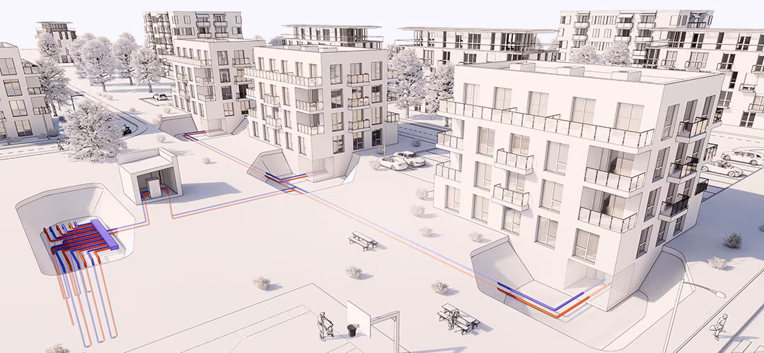 3D visualization of the energy concept for geothermal heat