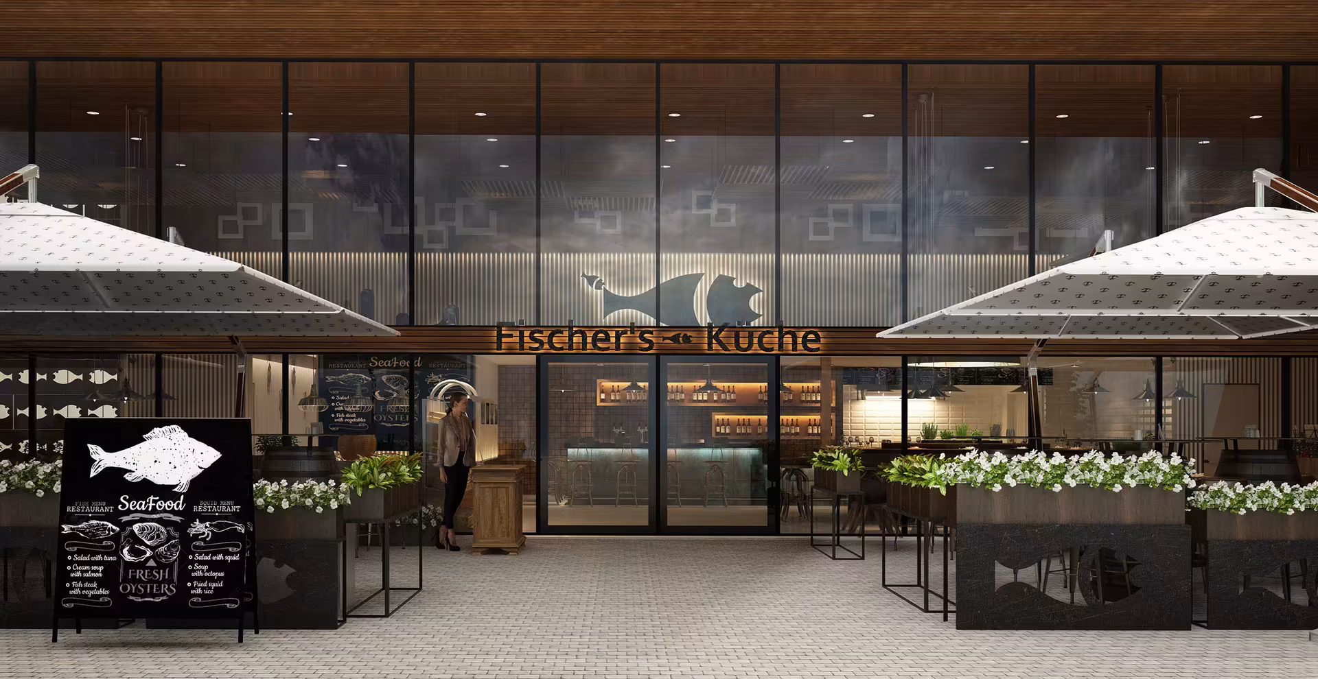 3D-Raumkonzept für ein Restaurant