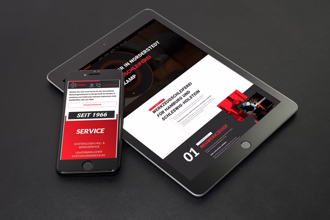 Website of the tool grinding shop Hesselkamp