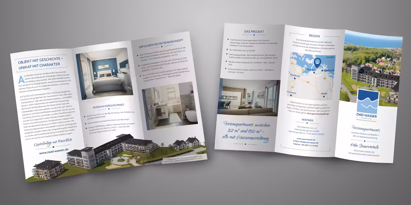 Flyer for the real estate project Two Water