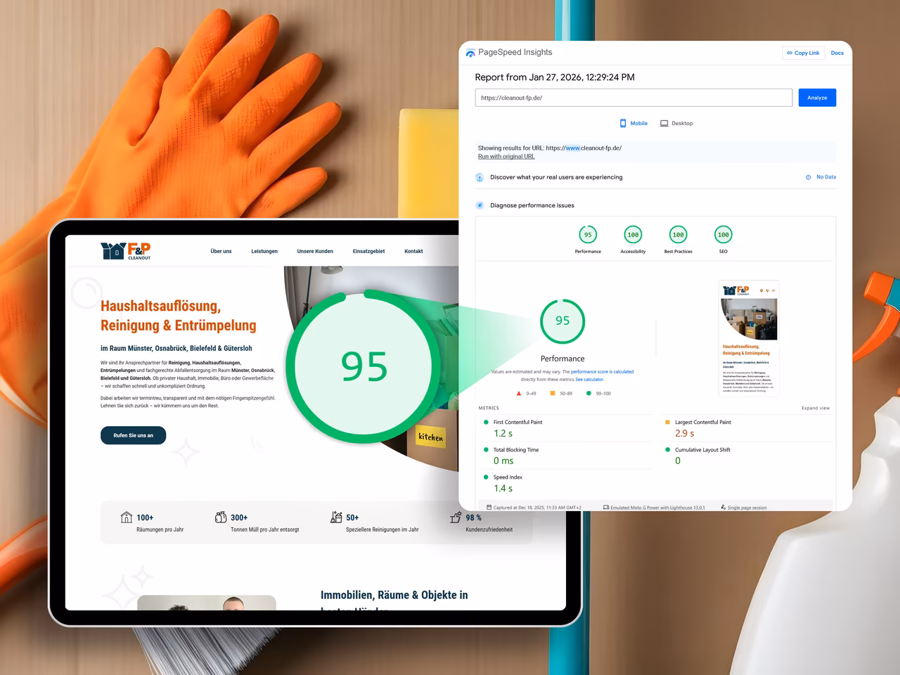 Saubere Sache: 95er PageSpeed f&uuml;r mobile