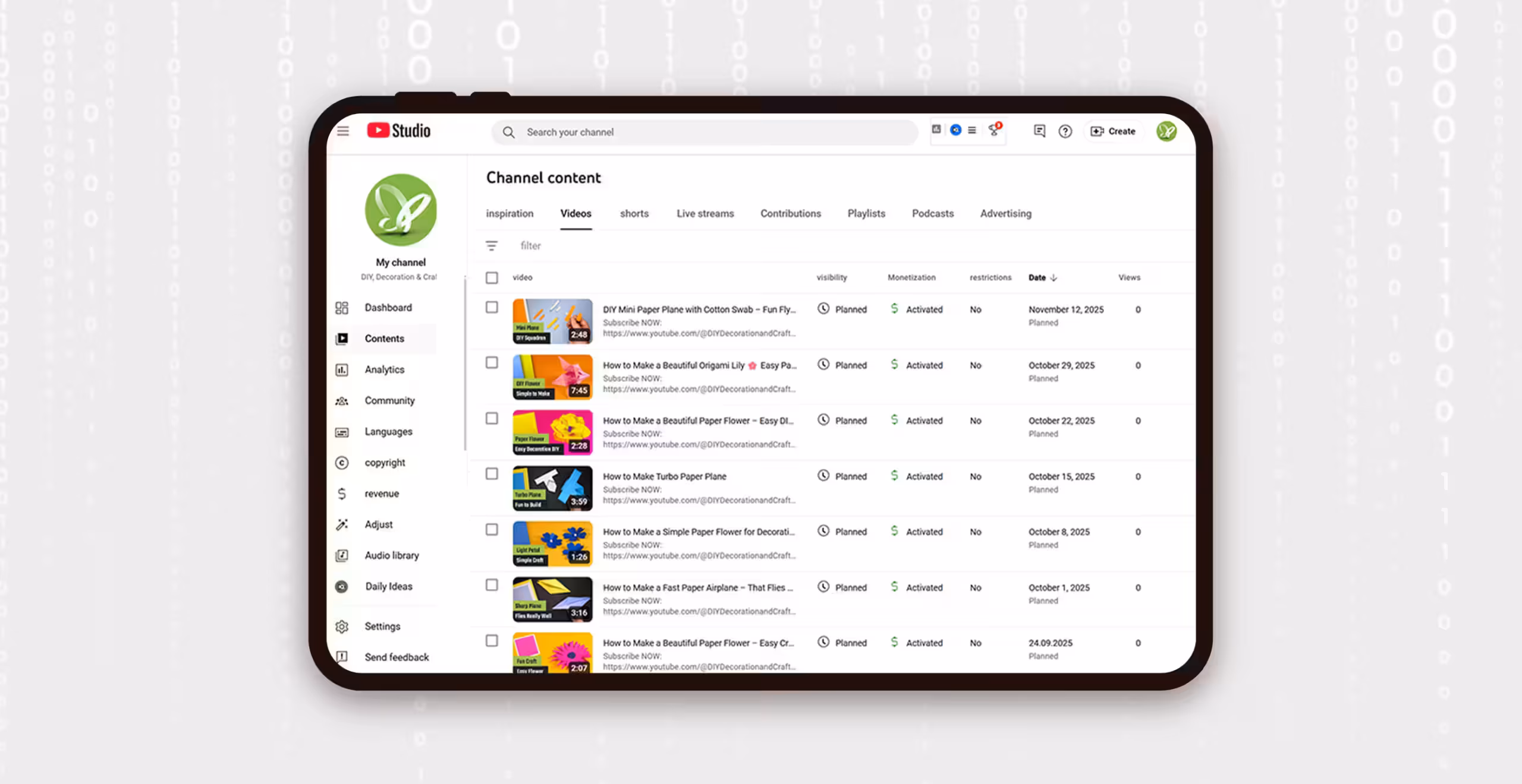 Content-Strategie f&uuml;r YouTube: Systematische Videoproduktion und -planung im YouTube Studio zur Steigerung der Sitzungsdauer durch professionelles Content Management