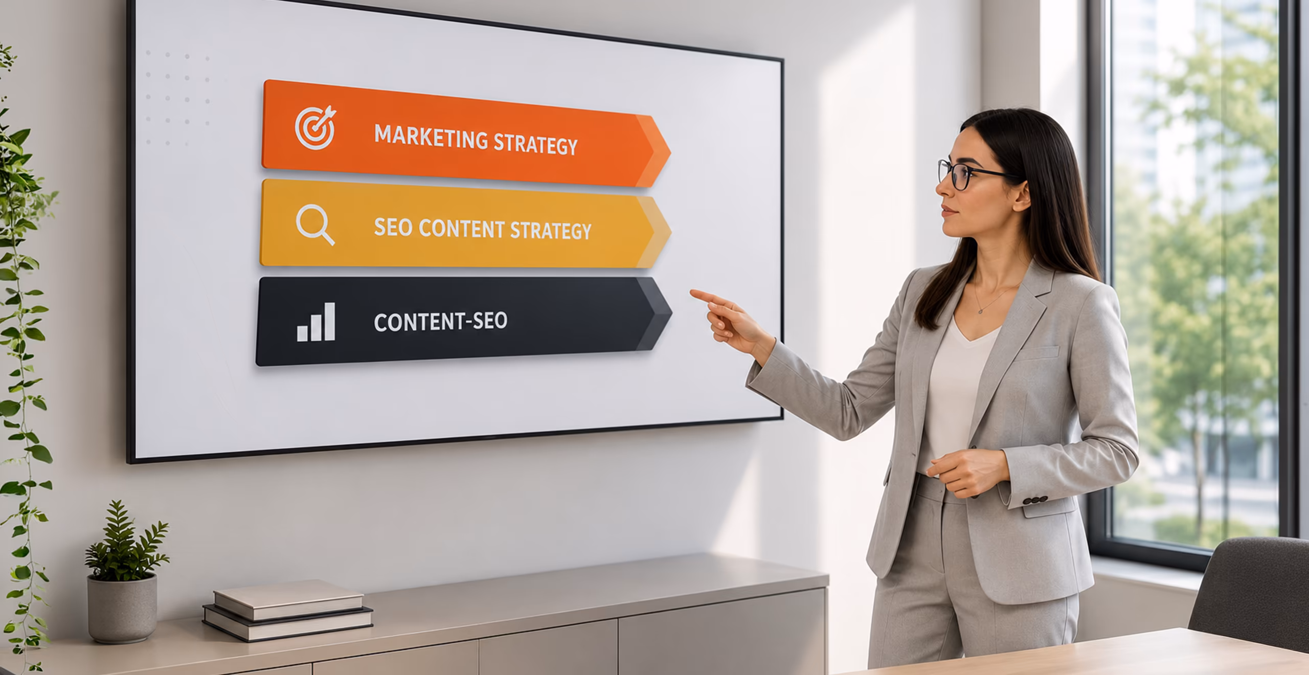 Prozessdarstellung einer ganzheitlichen Content-SEO-Strategie von der Analyse bis zur nachhaltigen Optimierung