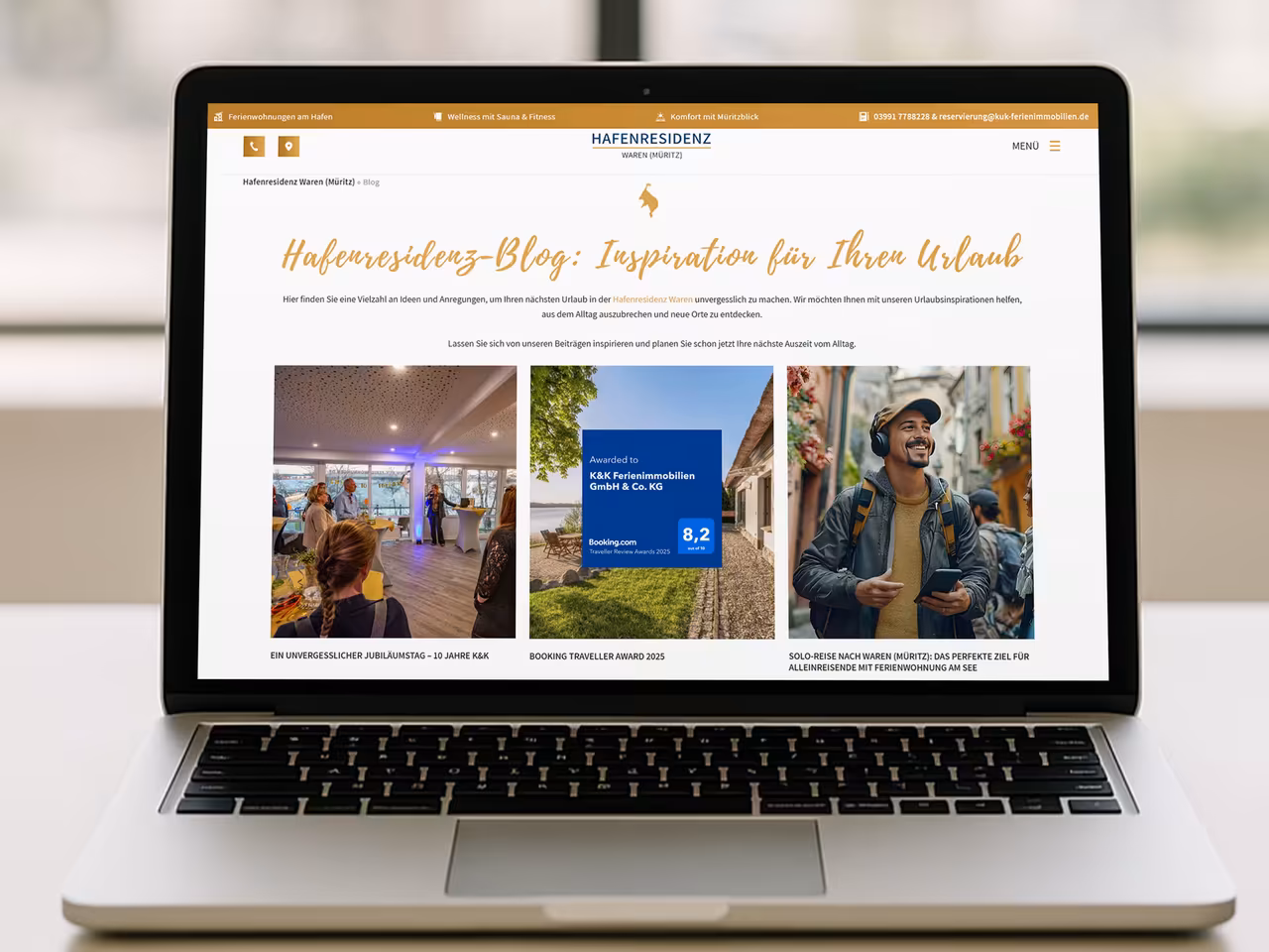 Content Management Erfolg für K&K Ferienimmobilien: Hafenresidenz Blog mit regionalen Inhalten und lokaler SEO-Optimierung als Beispiel für erfolgreiche Multi-Site Content-Strategie