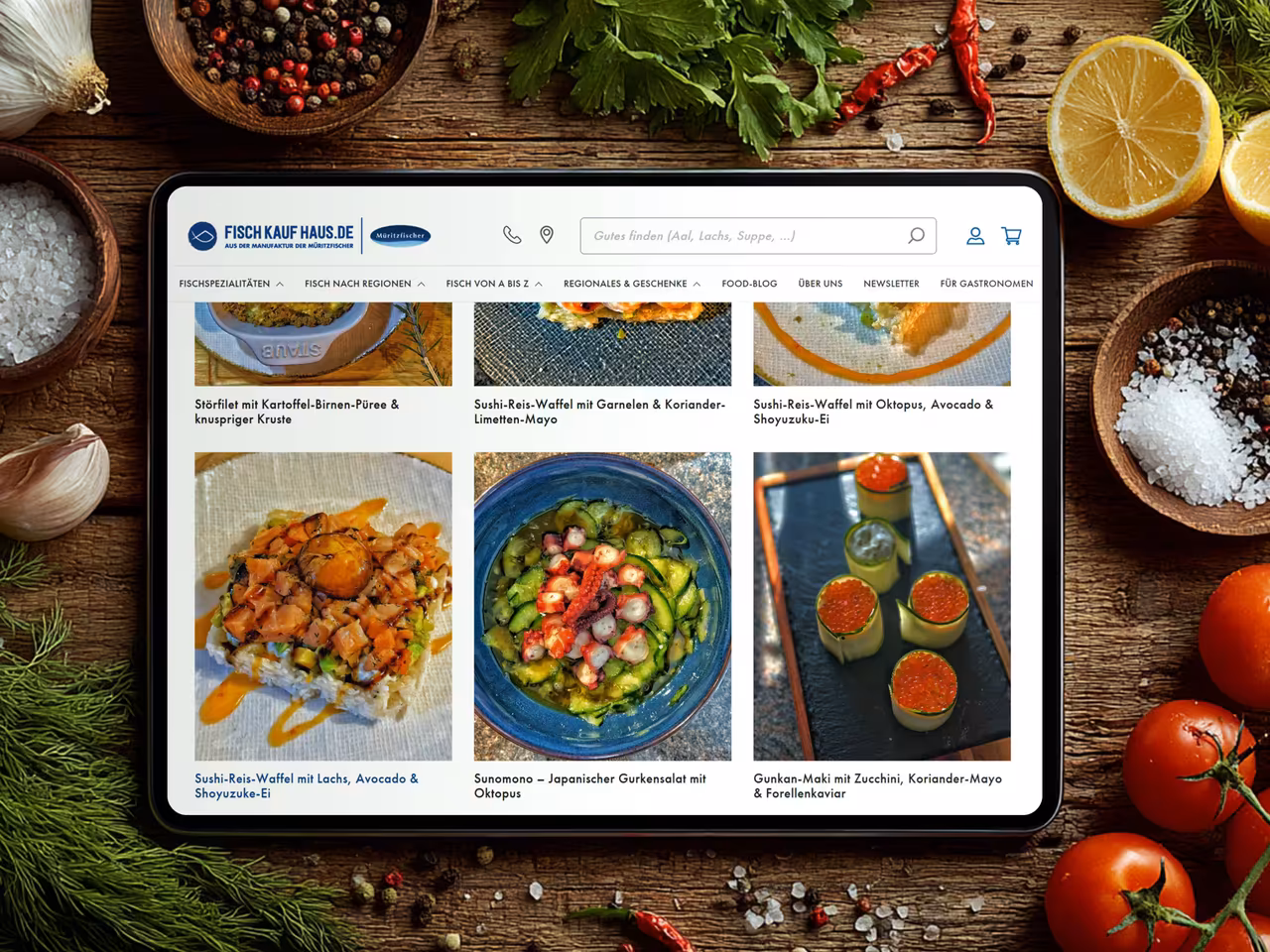 Fish Market Food Blog: Content-SEO optimized recipes and articles for better Google rankings in online fish trading.