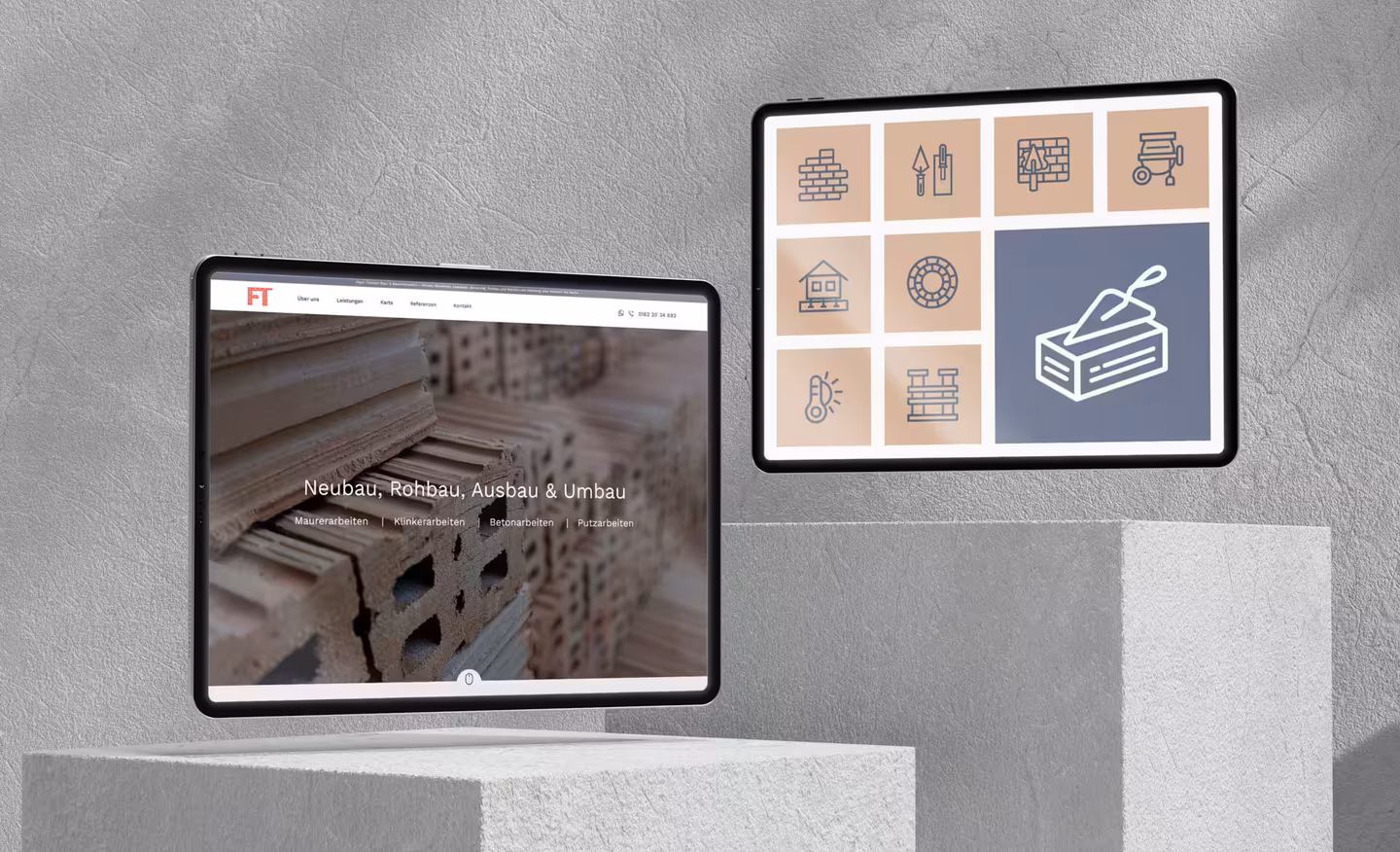 Icons for bricklayers, tilers