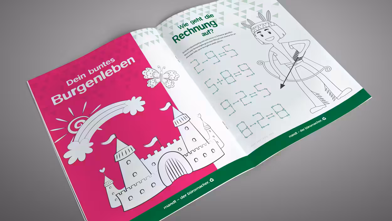 Activity book for children with individual illustrations.