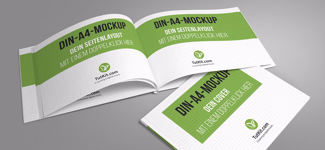 Mockups for Photoshop for brochures and flyers in DIN format