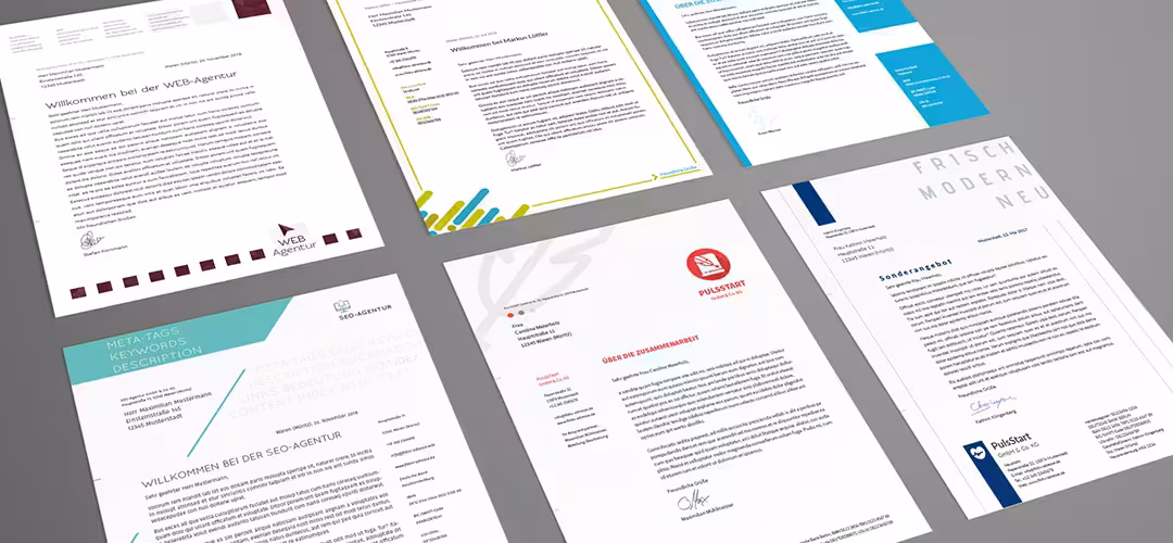 Moderne Briefpapier-Vorlagen zum Download