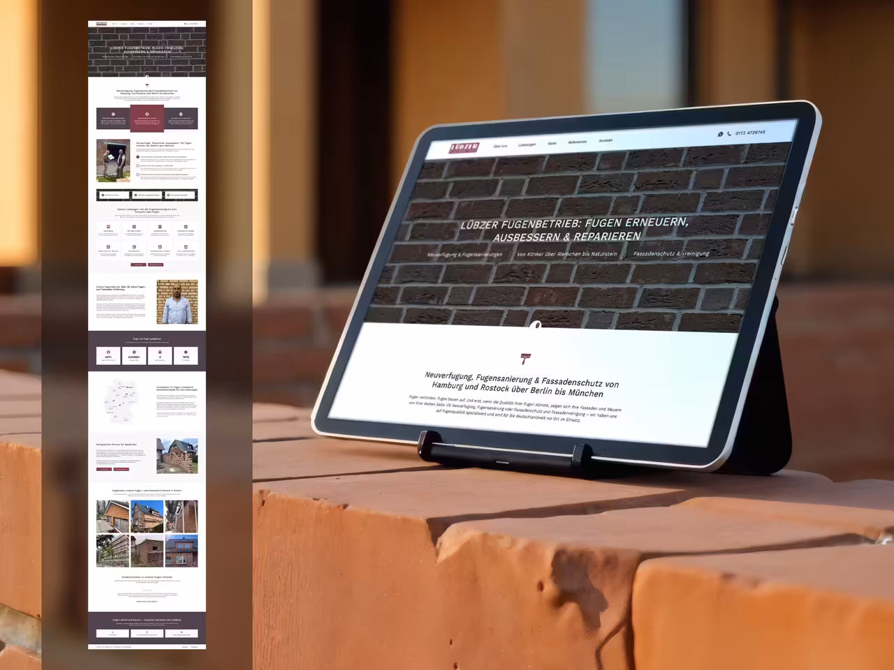 Example of a one-page website in the field of crafts.