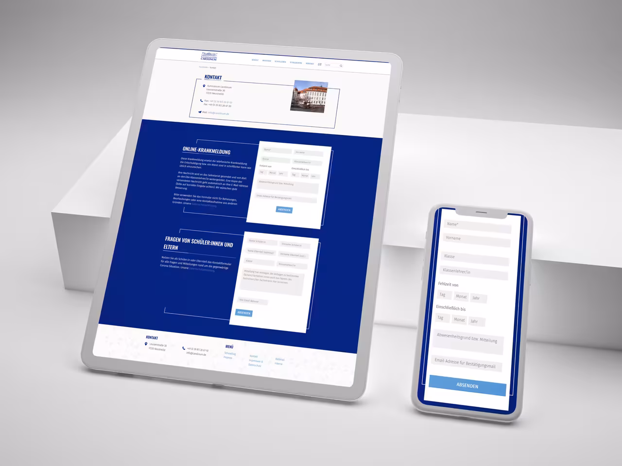 Online Sick Leave Notification using the example of Carolinum High School
