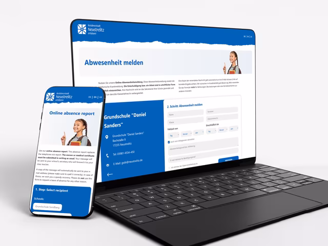 Online-Krankmeldung am Beispiel der Stadt Neustrelitz f&uuml;r mehrere Einrichtungen