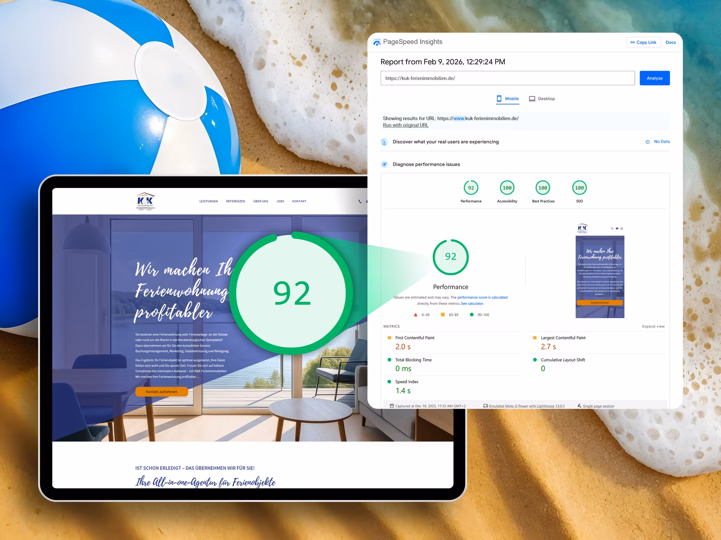 PageSpeed-Optimierung f&uuml;r Fewo-Agentur