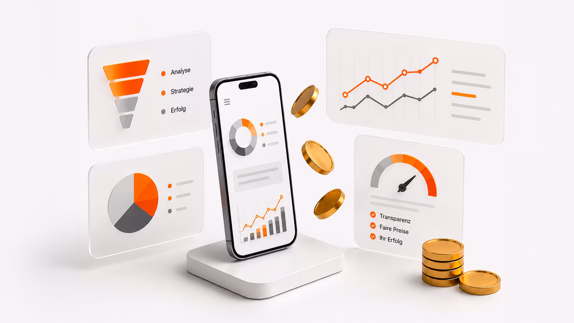 Visualisierung der Kosten f&uuml;r SEA und Online Marketing abh&auml;ngig von Zielen, Budget und Wettbewerb