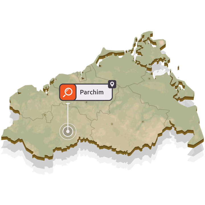 SEO Agentur Parchim - Suchmaschinenoptimierung für Unternehmen in Mecklenburg-Vorpommern, Karte mit Standort Parchim