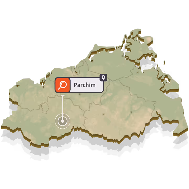 SEO Agentur Parchim - Suchmaschinenoptimierung für Unternehmen in Mecklenburg-Vorpommern, Karte mit Standort Parchim