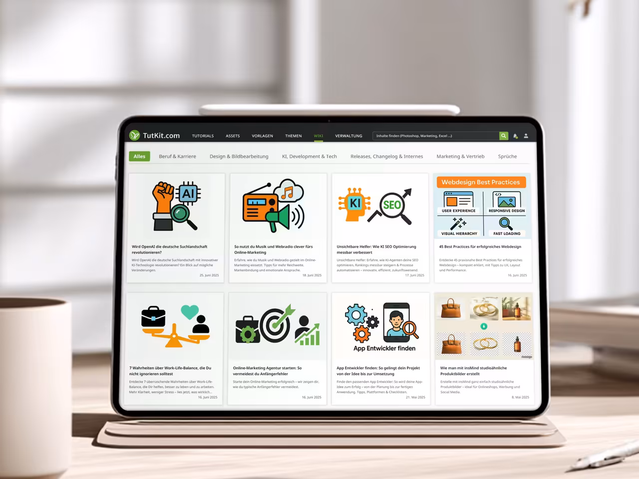 TutKit.com Blog: Content SEO with regular articles and tutorials - E-learning portal with a continuous content strategy by 4eck Media