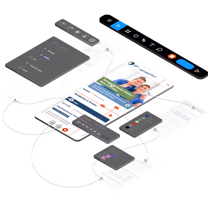 UI UX Design Agentur – professionelle Benutzeroberflächen-Entwicklung mit Wireframes, Design-Systemen und responsivem Interface-Design
