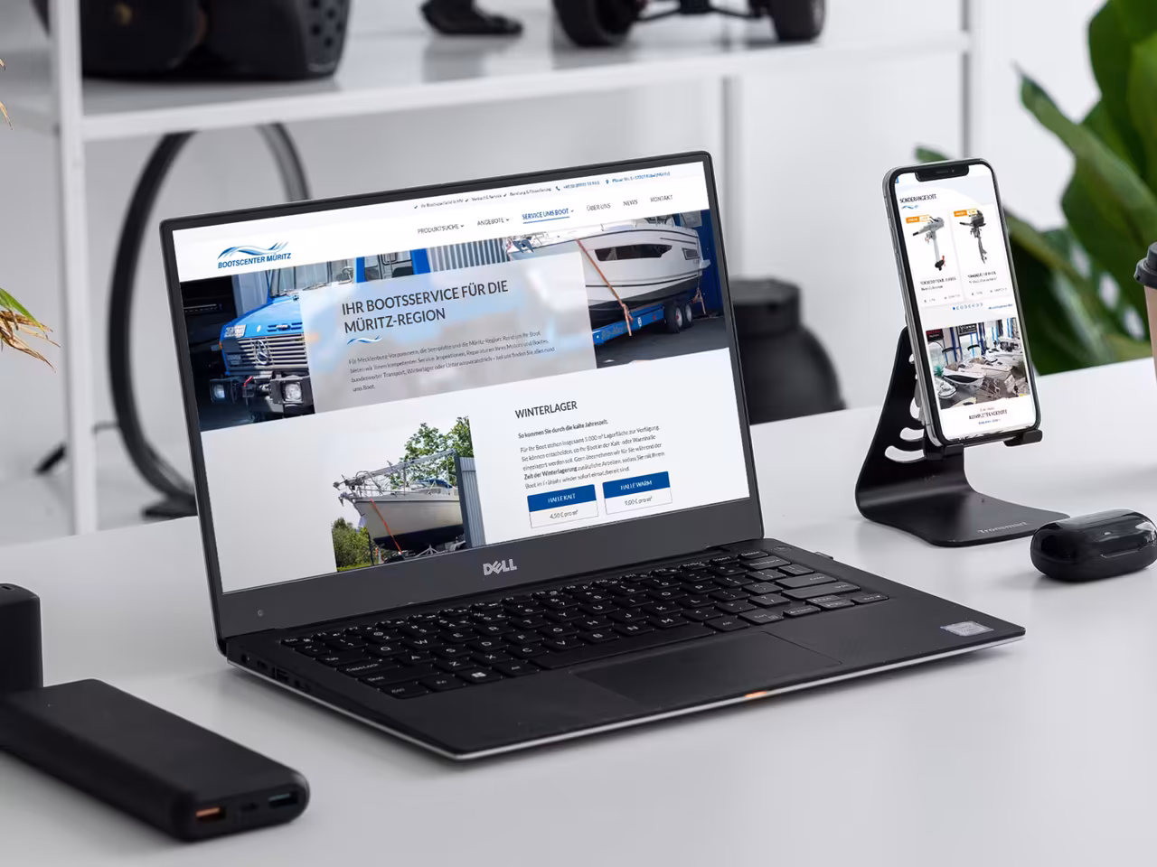 UI UX Design example for Müritz Boating Center - responsive website for maritime services