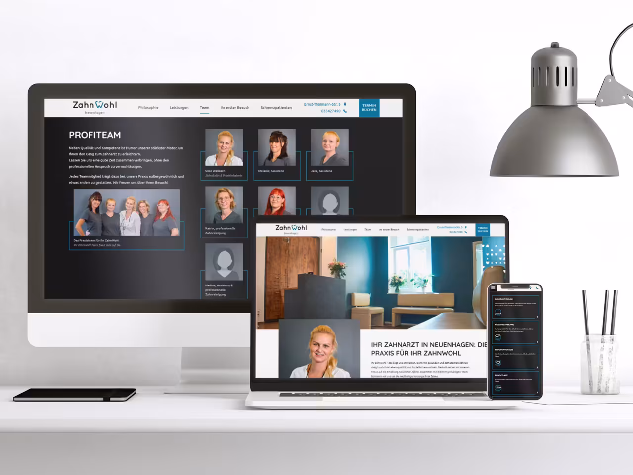 Professional UI UX Design for Dentist Website - responsive practice homepage with appointment booking