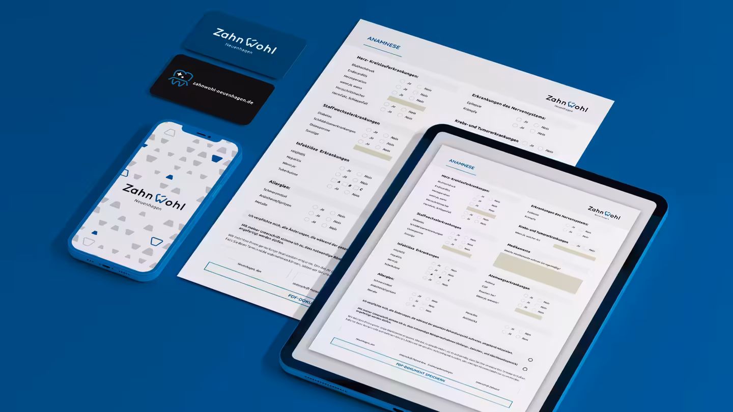 Patient history form for dental practice