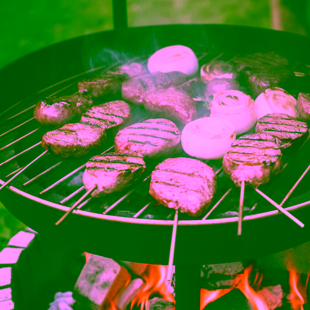 Wildfleisch und Zwiebeln auf Grill &ndash; Produktfotografie f&uuml;r Online-Shop Wald-zu-Tisch durch 4eck Media E-Commerce-Agentur