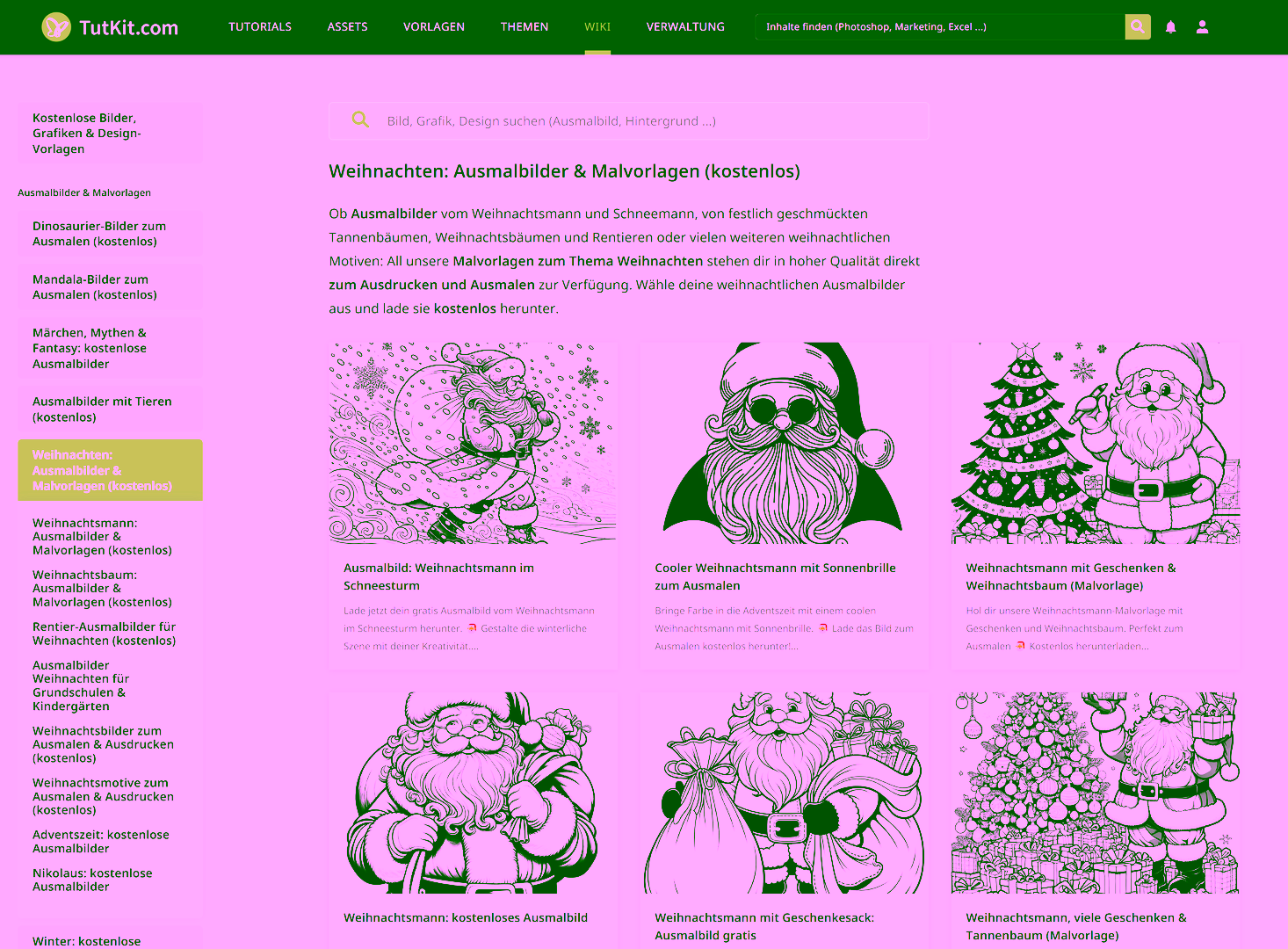 Ausmalbilder auf TutKit.com