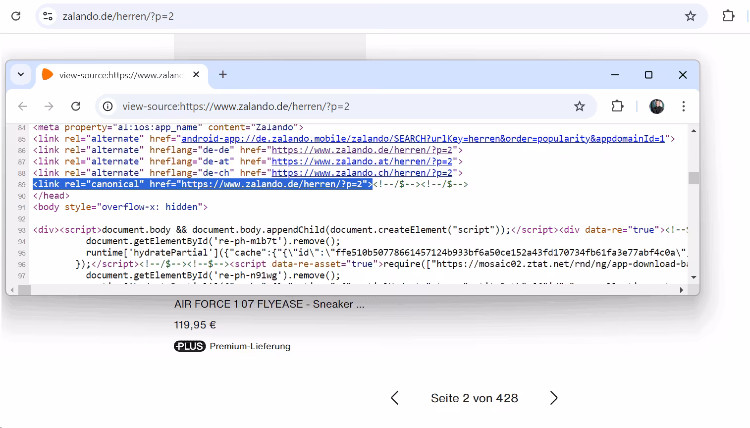 Pagination with Canonical Tag