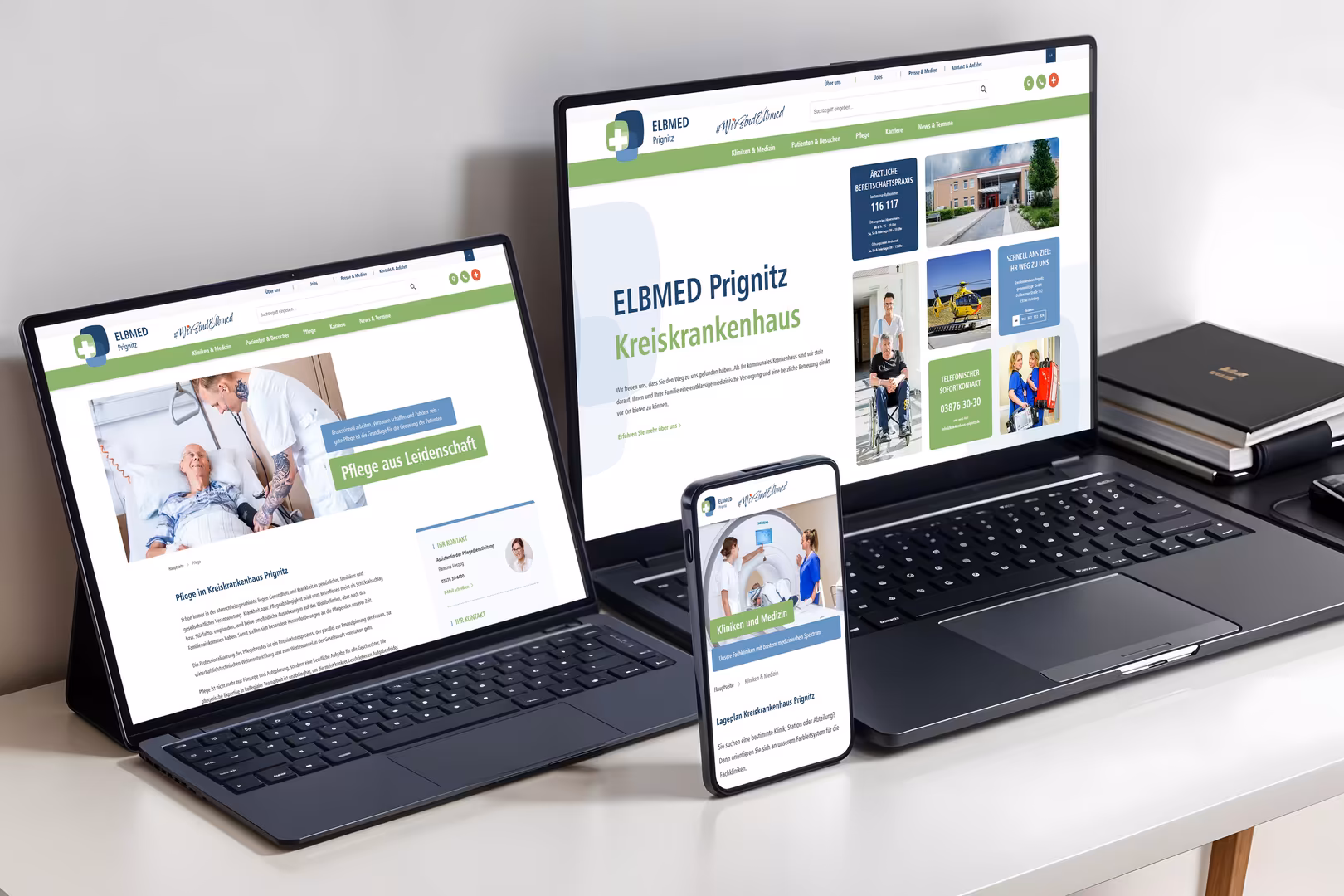 Moderne Krankenhaus-Website