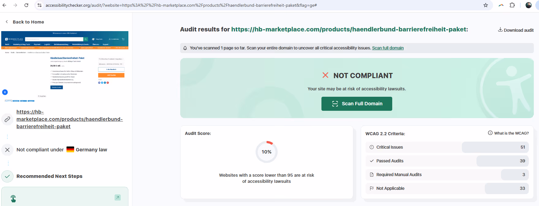 Accesstest: not-compliant