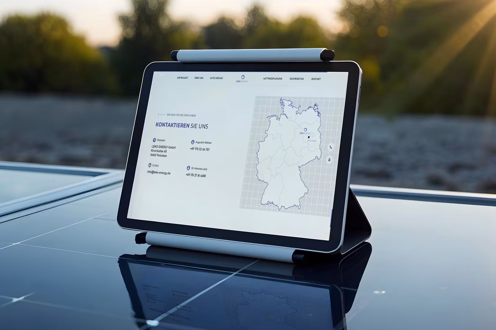 Erneuerbare Energien Website mit Mapdesign