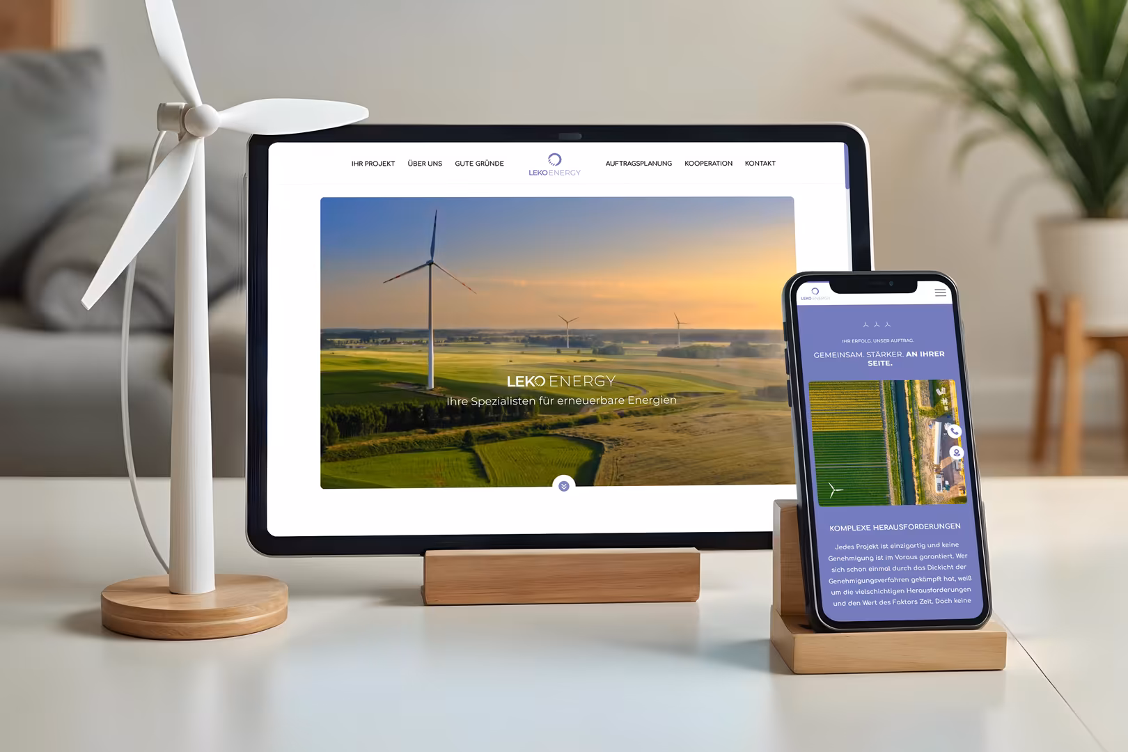 Erneuerbare Energien Website mit SEO
