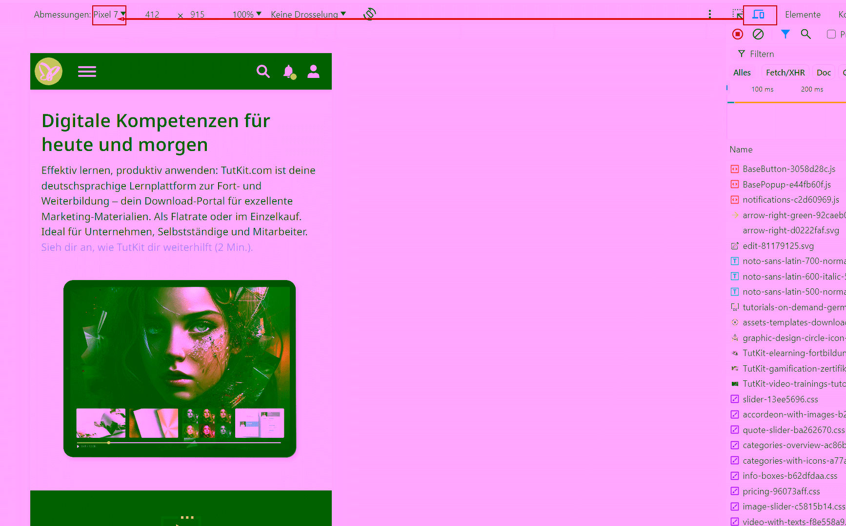 Mobile tests with the Chrome Dev Tools