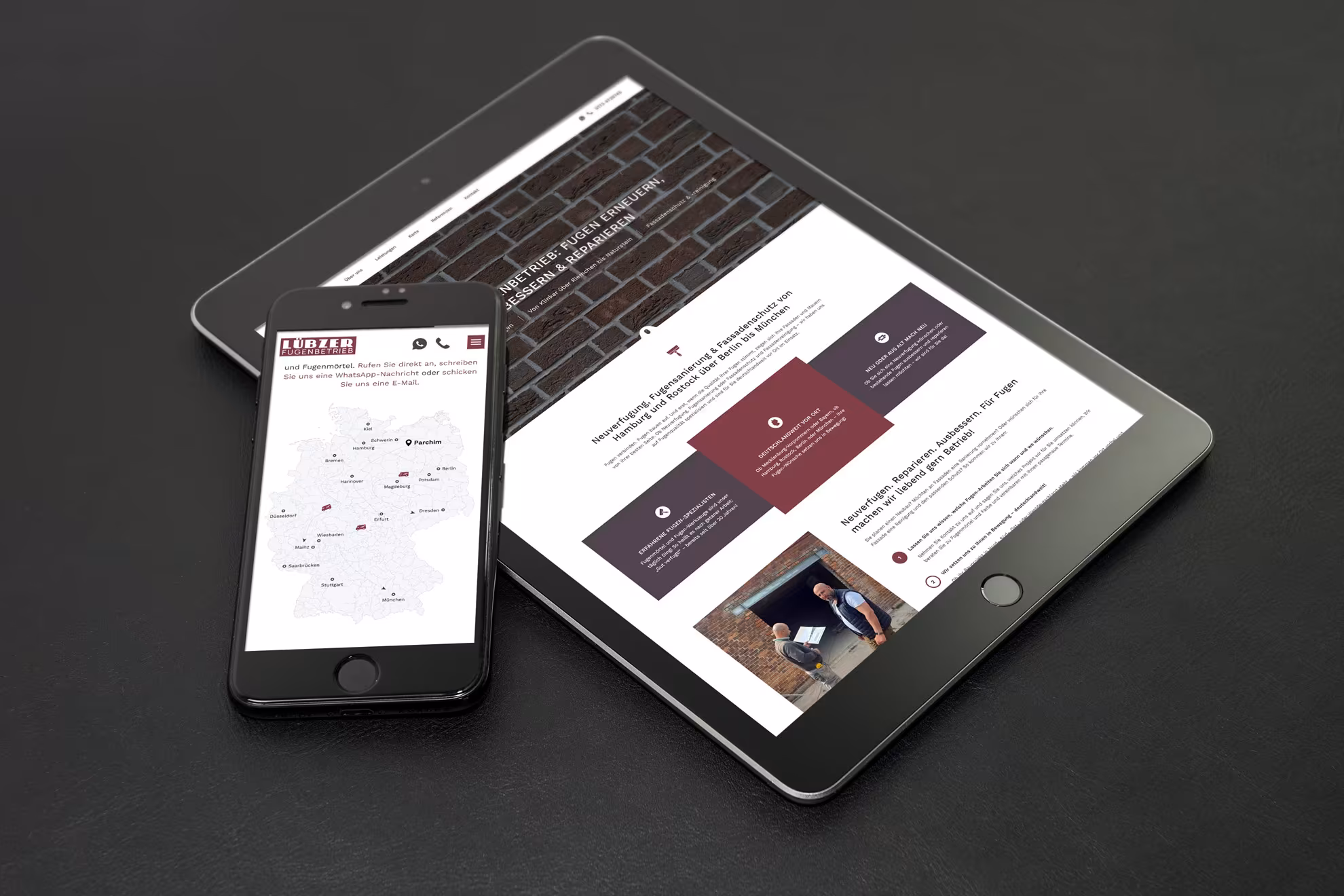 One-page website for masons, craftsmen