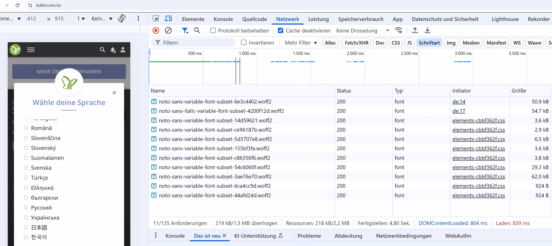 CLS problems with Noto