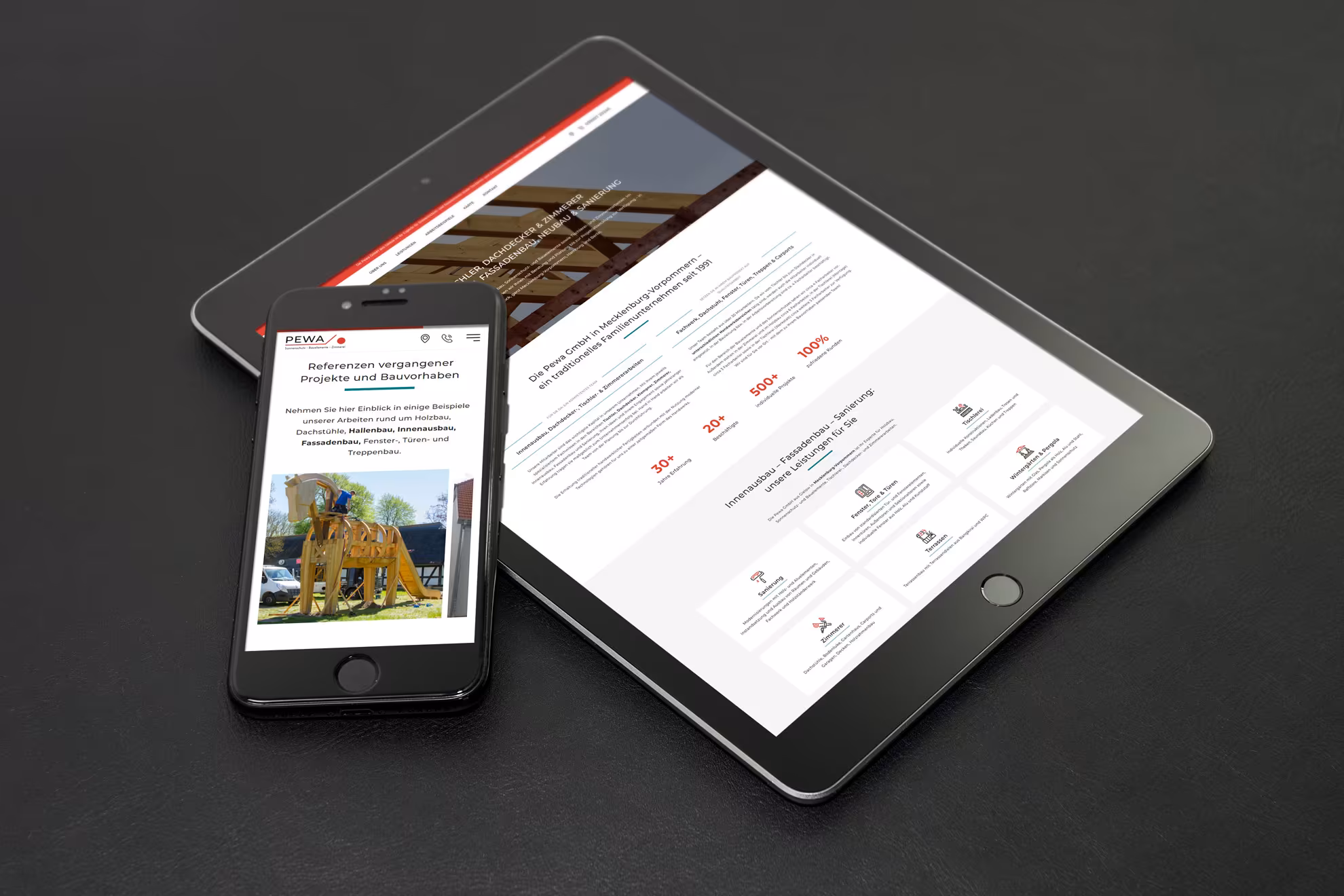 One-page website for bricklayers, craftsmen