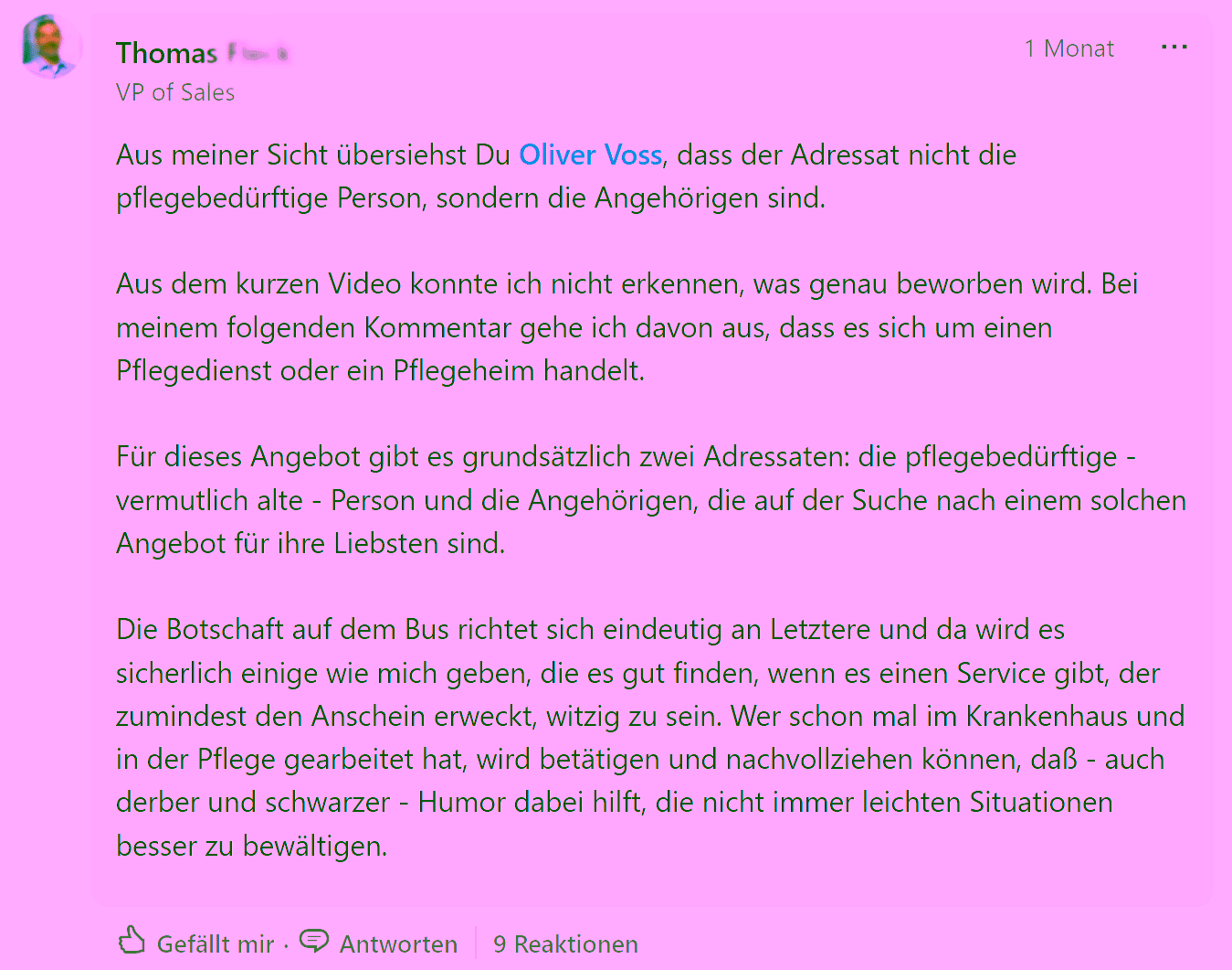 Sales-Einschätzung der Kampagne