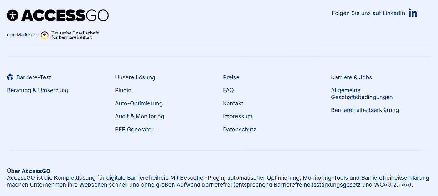Screenshot vom Footer
