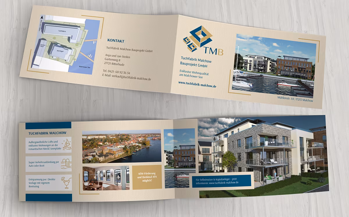 Flyer für Tuchfabrik Malchow