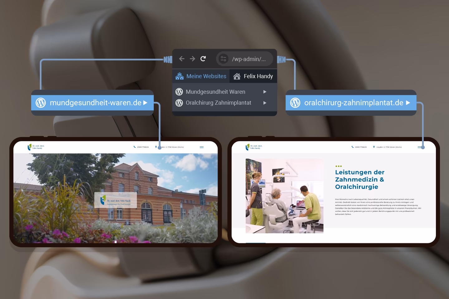 WordPress Multisite-Setup f&uuml;r die Domains mundgesundheit-waren.de und oralchirurg-zahnimplantat.de