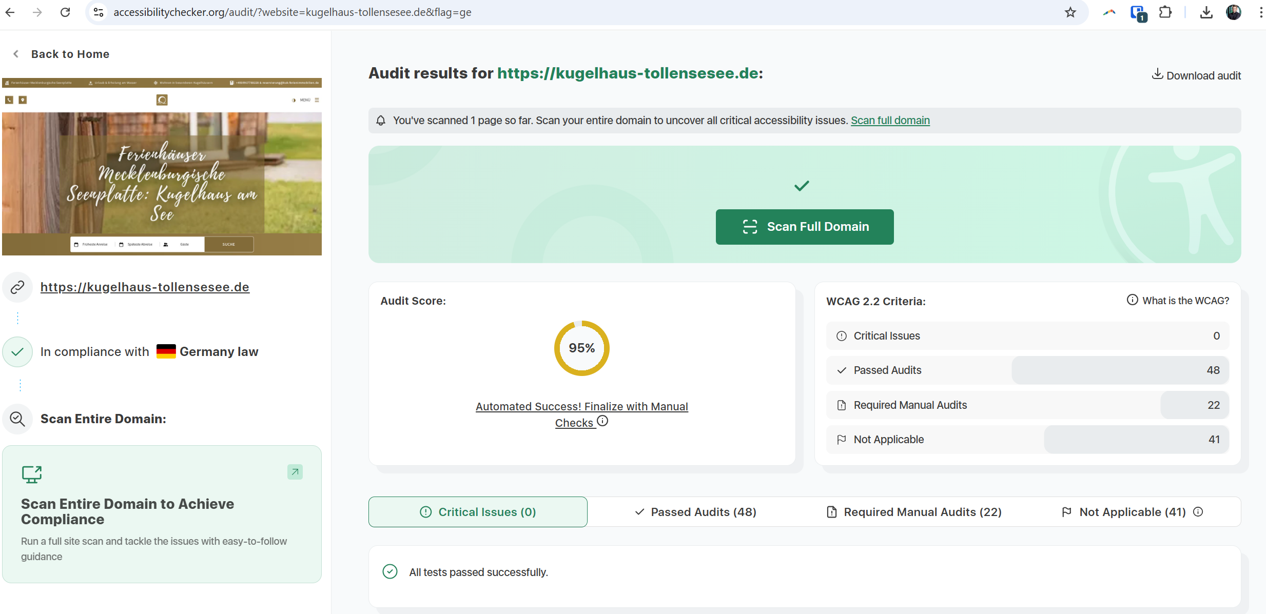 Barrierefreiheit für Urlaubswebsite
