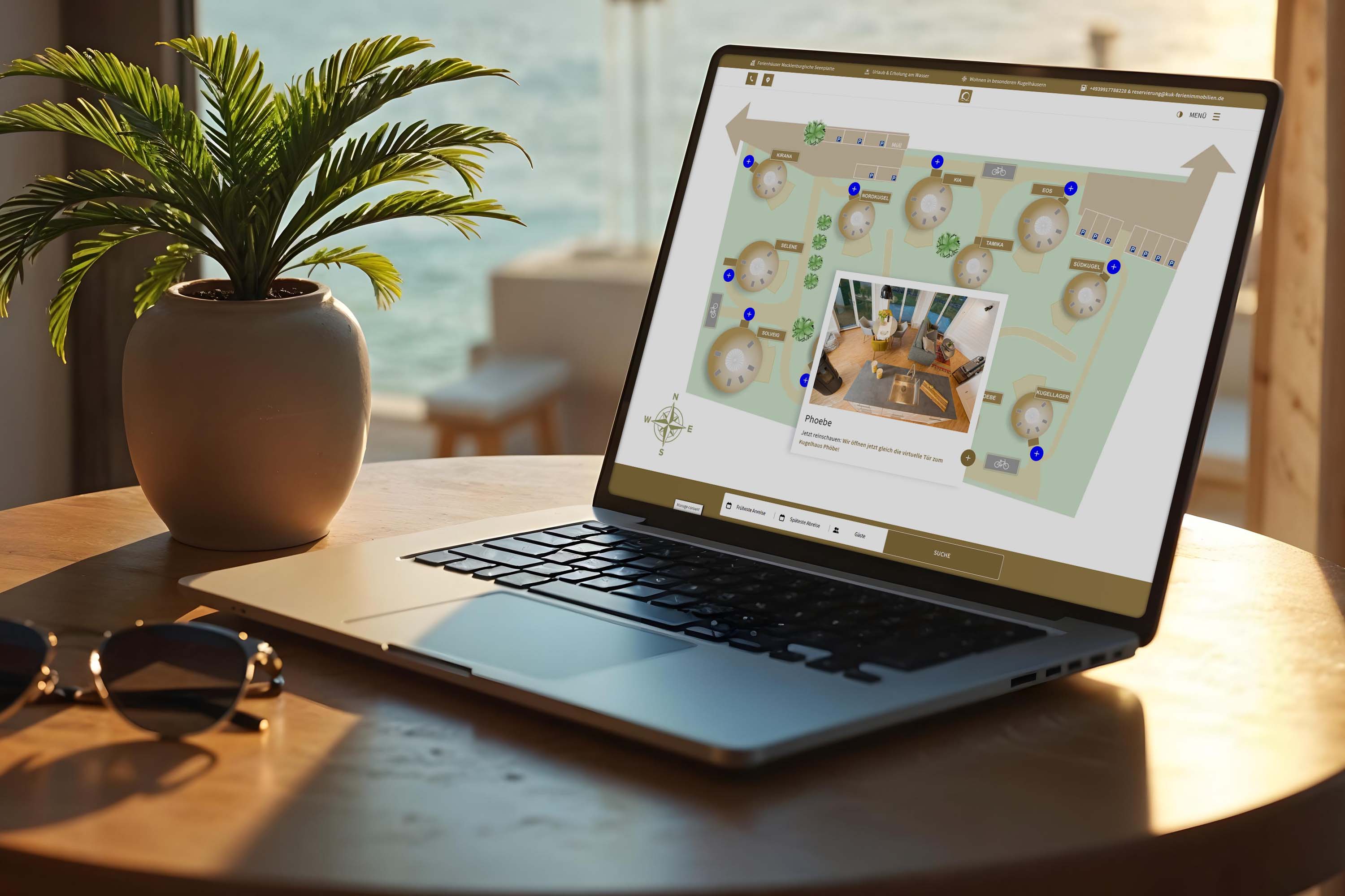 Interaktive Karte für 3D-Rundgänge durch die Kugelhäuser