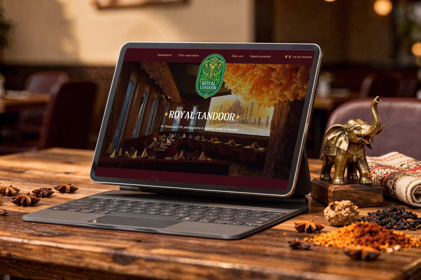 Webdesiogn f&uuml;r indisches Restaurant