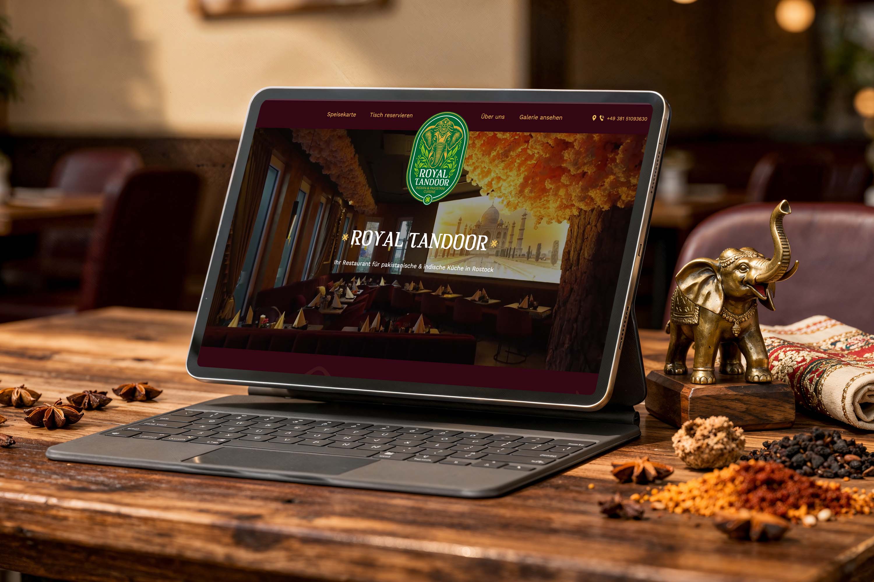 Webdesiogn f&uuml;r indisches Restaurant