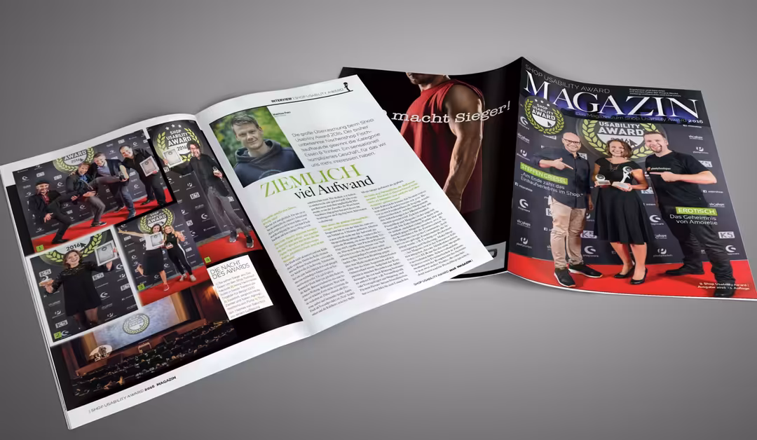 Magazin mit Bericht zum Shop Usability Award in der Kategorie Essen & Trinken