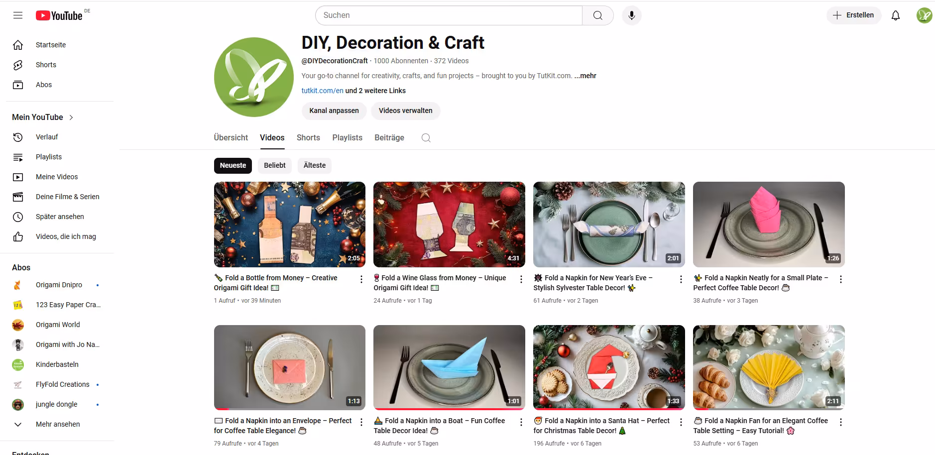 DIY Channel on YouTube