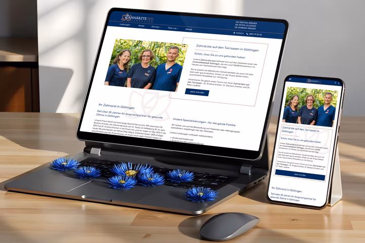 Moderner Relaunch f&uuml;r Zahnarzt-Website mit WordPress